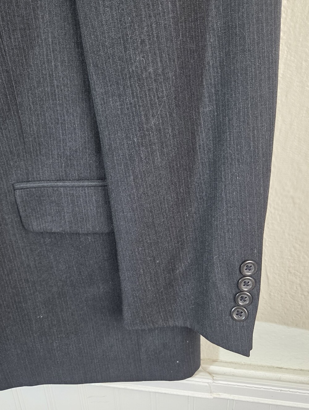 Vintage Tommy Hilfiger Blazer Sport Coat Mens 43R Gray Pure Wool USA Made - Picture 8 of 11